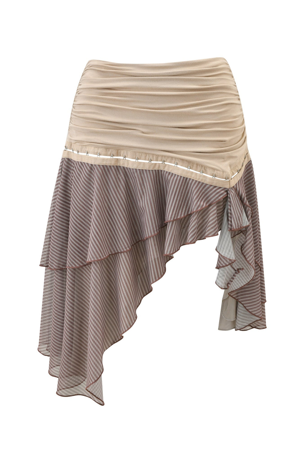 SEPHI MIDI SKIRT - MUSHROOM STRIPE