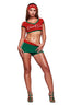 BLARE SPORT CROP TEE AND HEADBAND - CRIMSON