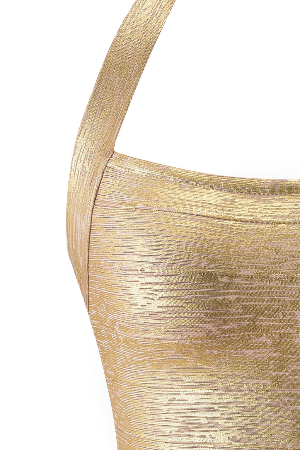 AIDEN PLATINUM BANDAGE MINI DRESS - GOLD