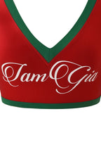 BLARE SPORT CROP TEE AND HEADBAND - CRIMSON