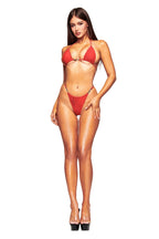AVA BIKINI TOP - RED SERPENTINE