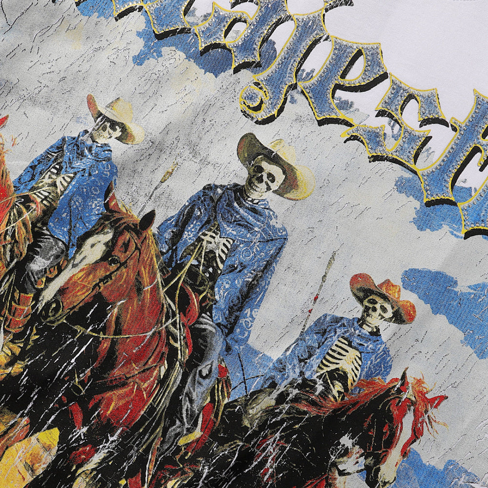 Majestik “Wild West” Skeleton Cowboys Vintage Tee