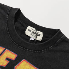 Majestik “City Graffiti” Skyline Vintage Tee（Black）