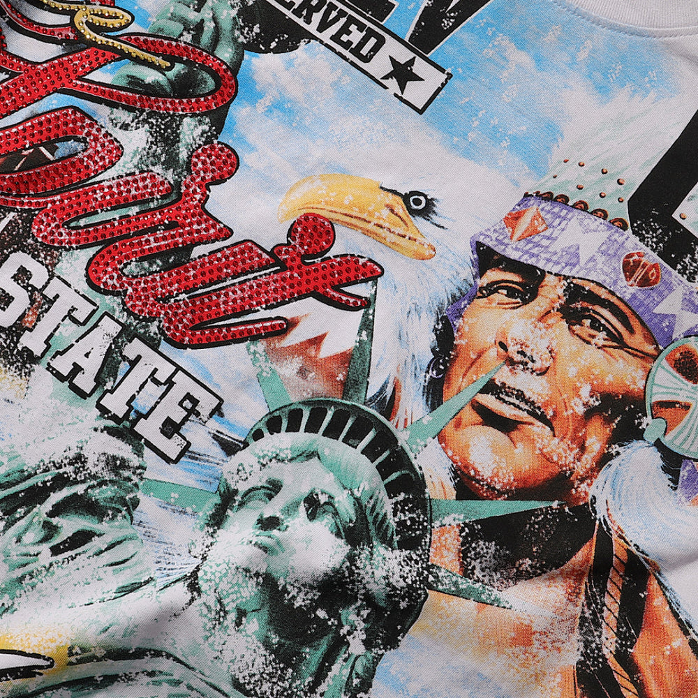 Majestik “The Spirit of US” Statue of Liberty Rhinestone Vintage Tee