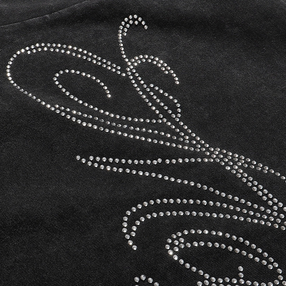 Majestik “Gridiron Dawg” Football Player & Bulldog Rhinestone Vintage Tee