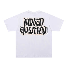 MIXED EMOTION Mixed Emotion Gothic Letter Angel Graphic T‑Shirt