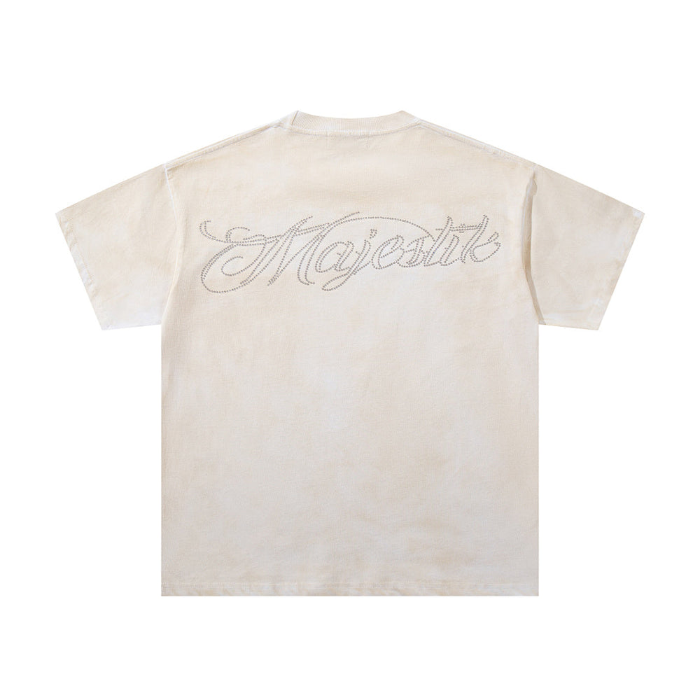 Majestik “World Tour” Motorcycle Racing Rhinestone Vintage Tee