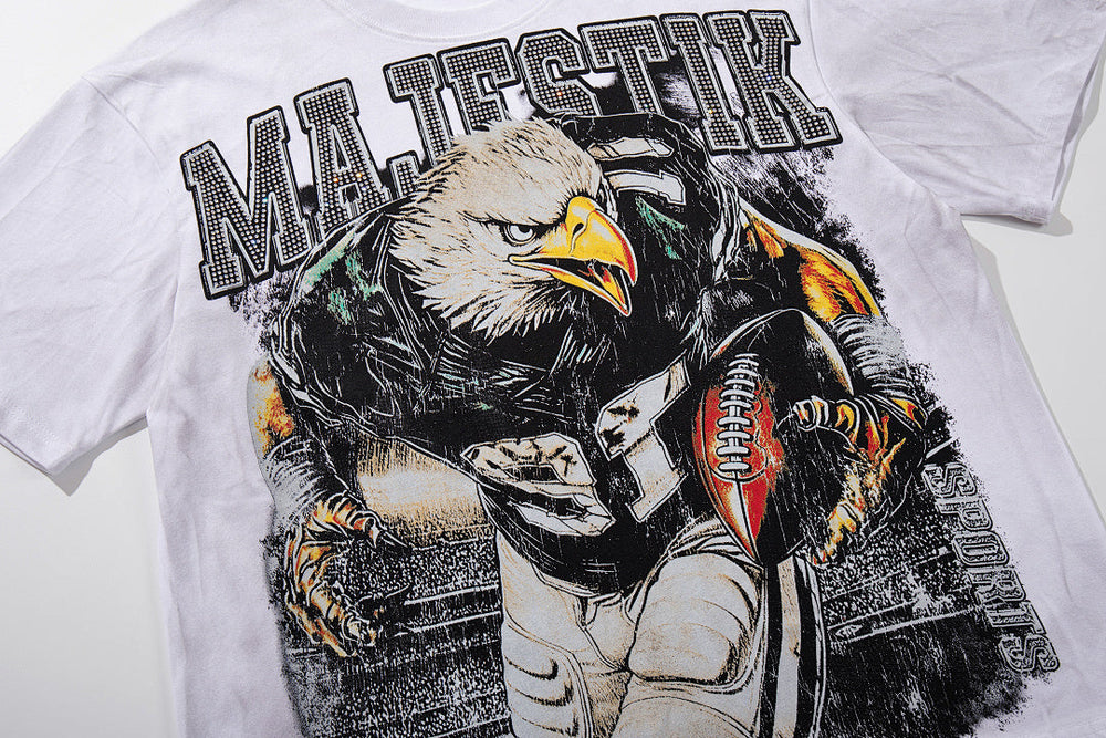 Majestik “Gridiron Eagle” Football Rhinestone Vintage Tee