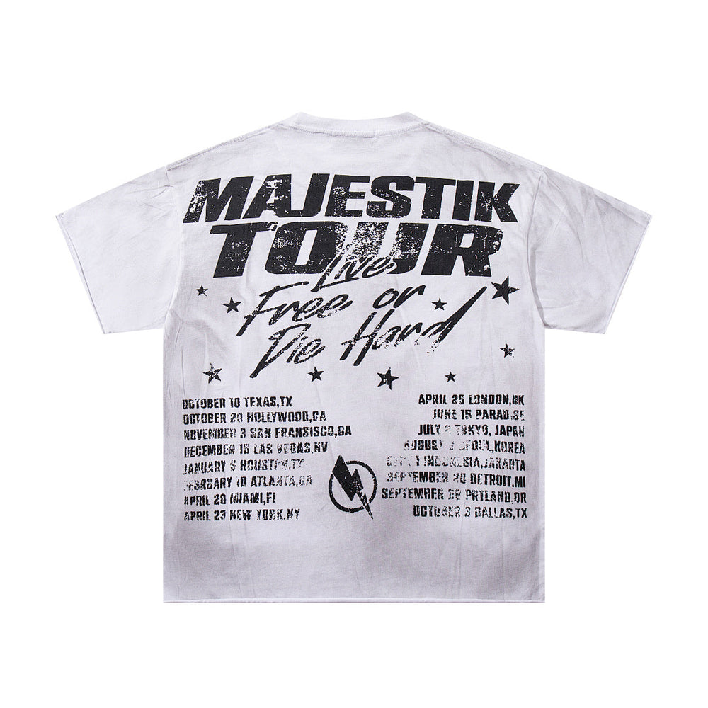 Majestik “Dystopian Liberty” Skull Rhinestone Vintage Tee