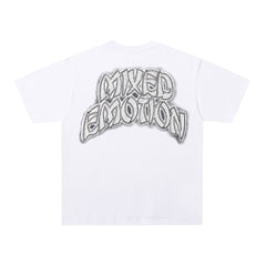 MIXED EMOTION Graffiti Portrait Gothic Letter Graphic T‑Shirt