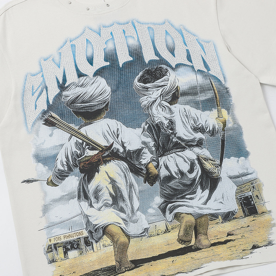MIXED EMOTION Vintage Baseball Player Graphic T‑Shirt
