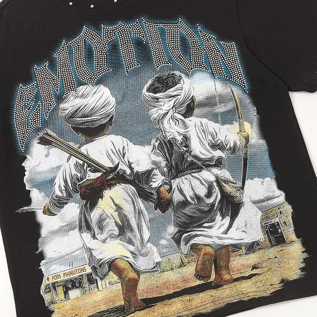 MIXED EMOTION Vintage Baseball Player Graphic T‑Shirt