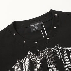 MIXED EMOTION Black Vintage Angel Character Graphic T‑Shirt