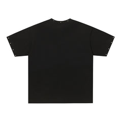 MIXED EMOTION Black Vintage Angel Character Graphic T‑Shirt