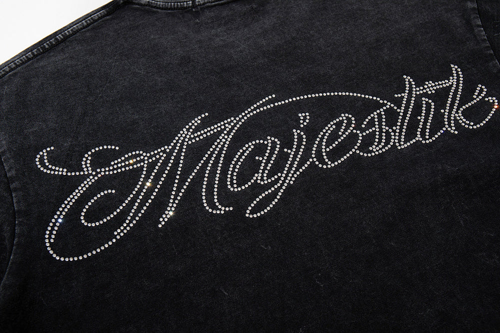 Majestik “World Tour” Motorcycle Racing Rhinestone Vintage Tee