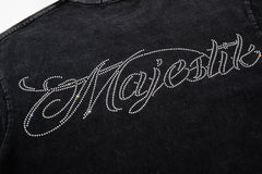Majestik “World Tour” Motorcycle Racing Rhinestone Vintage Tee