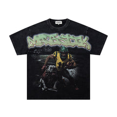 Majestik “Gridiron Champion” Bulldog Vintage Tee（Black）