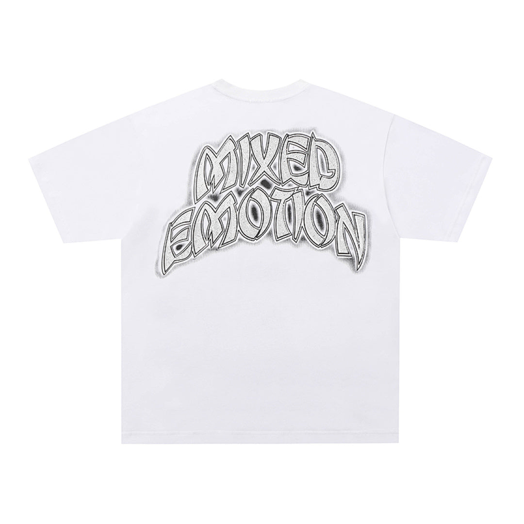 MIXED EMOTION EMOTION Gothic Letter Portrait Graphic T‑Shirt