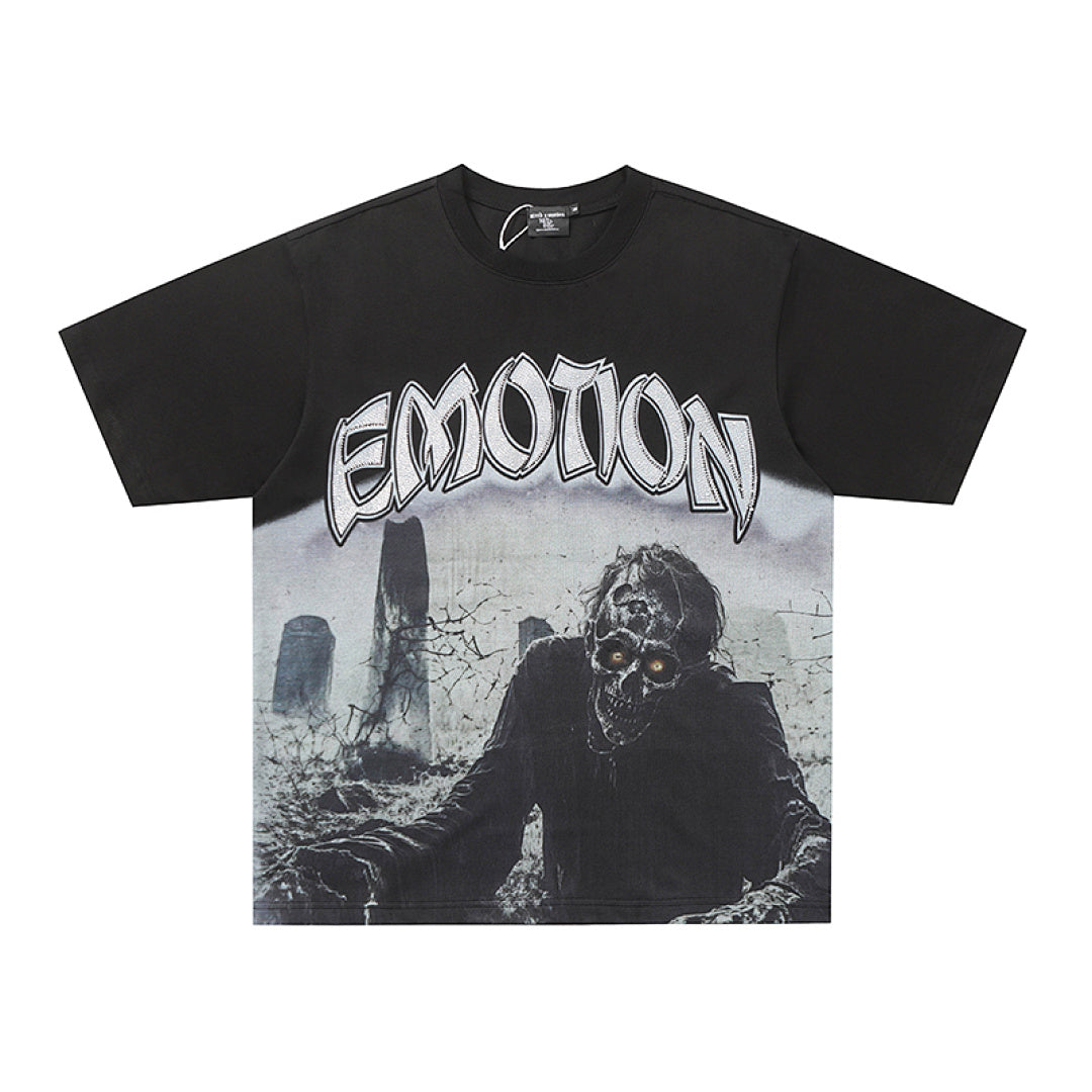 MIXED EMOTION EMOTION Gothic Letter Portrait Graphic T‑Shirt
