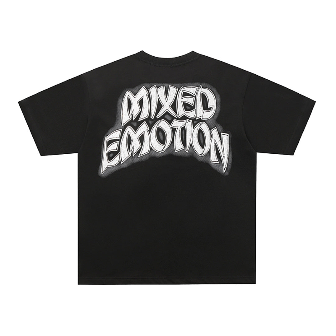 MIXED EMOTION EMOTION Gothic Letter Portrait Graphic T‑Shirt