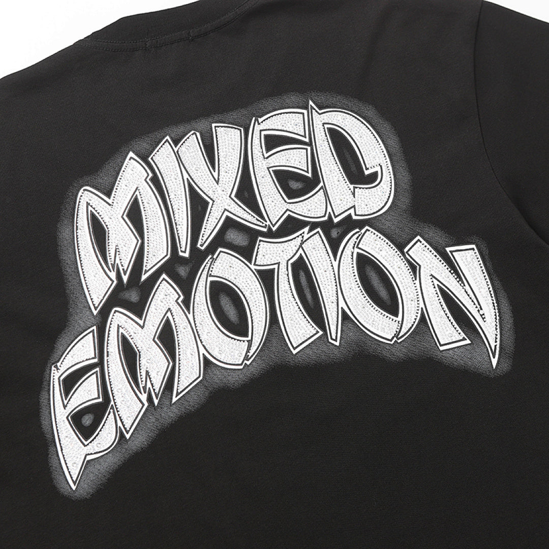 MIXED EMOTION EMOTION Gothic Letter Portrait Graphic T‑Shirt
