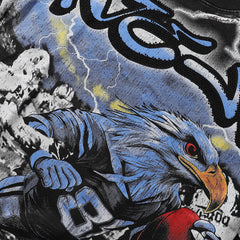 Majestik “Storm Eagle” Football Rhinestone Vintage Tee（Black）