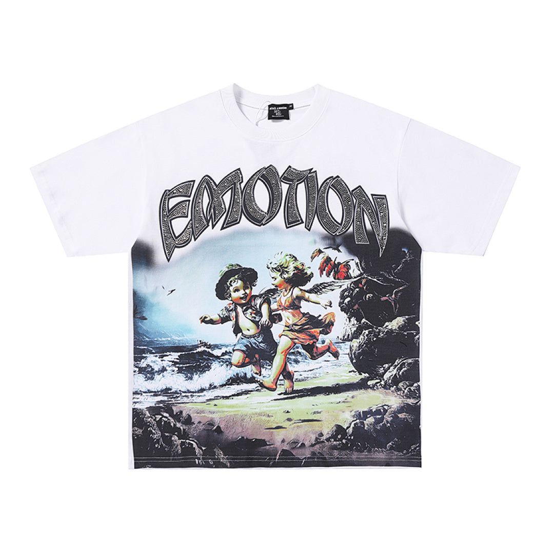 MIXED EMOTION Cartoon Character Graphic T‑Shirt