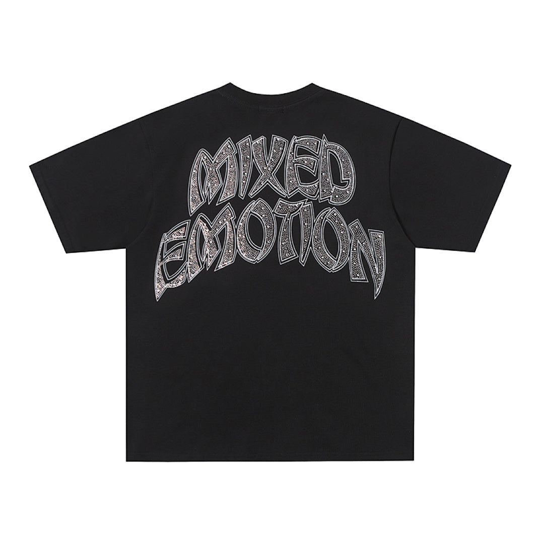 MIXED EMOTION Gothic Letter Archer Angel Graphic T‑Shirt