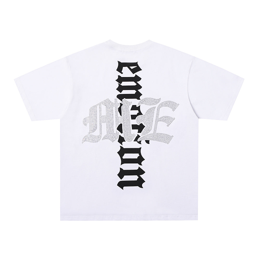 MIXED EMOTION Mecha Monster Graphic Gothic Letter T‑Shirt