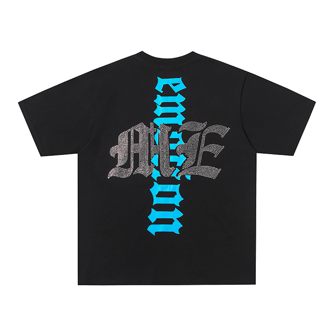 MIXED EMOTION EMOTION Gothic Letter Angel Graphic T‑Shirt