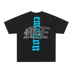 MIXED EMOTION EMOTION Gothic Letter Angel Graphic T‑Shirt