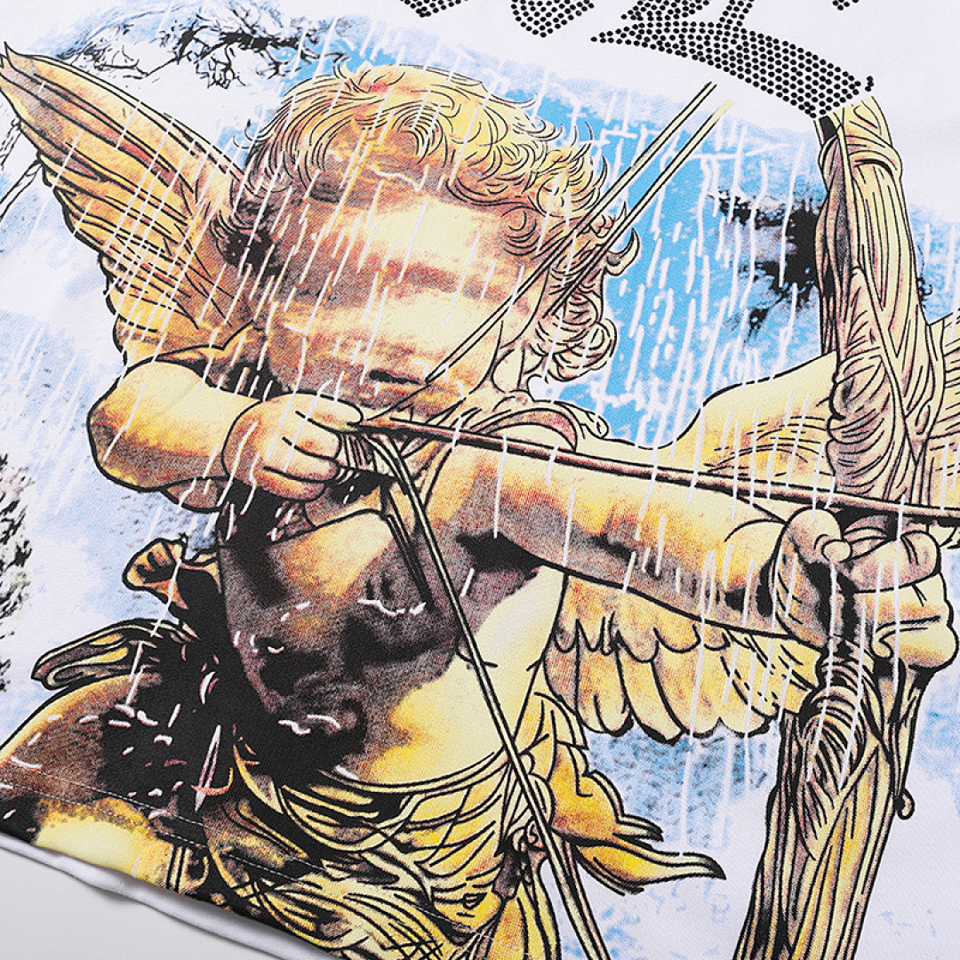MIXED EMOTION EMOTION Gothic Letter Angel Graphic T‑Shirt