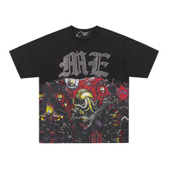 MIXED EMOTION EMOTION Gothic Letter Vintage Scene Graphic T‑Shirt