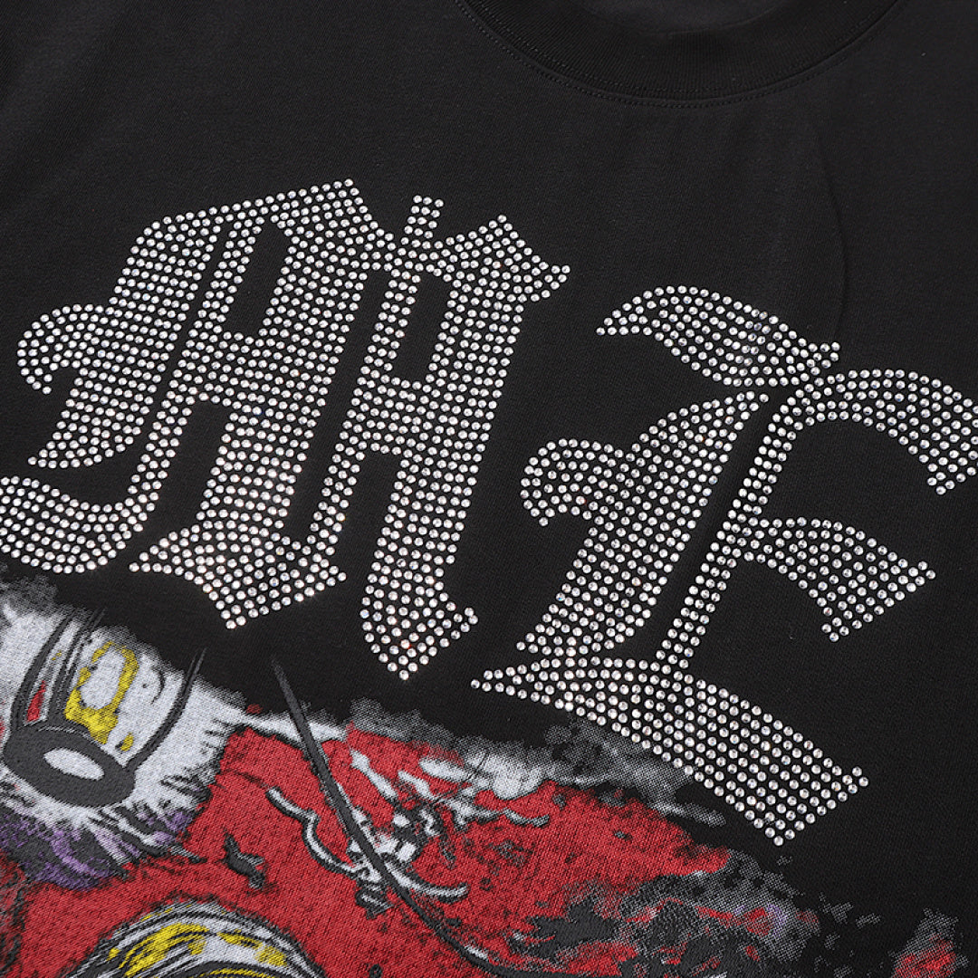 MIXED EMOTION EMOTION Gothic Letter Vintage Scene Graphic T‑Shirt