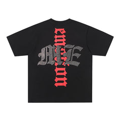 MIXED EMOTION EMOTION Gothic Letter Vintage Scene Graphic T‑Shirt