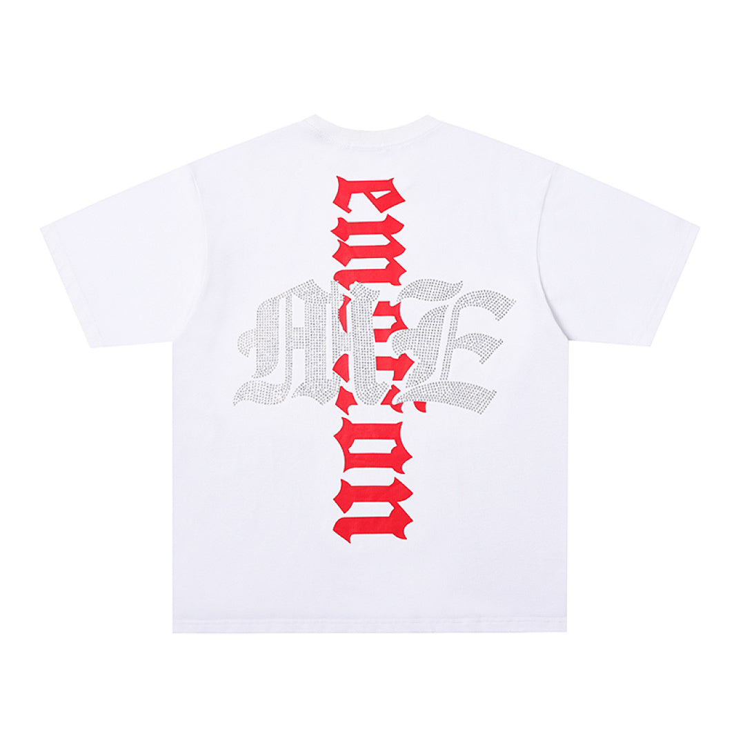 MIXED EMOTION EMOTION Gothic Letter Vintage Scene Graphic T‑Shirt