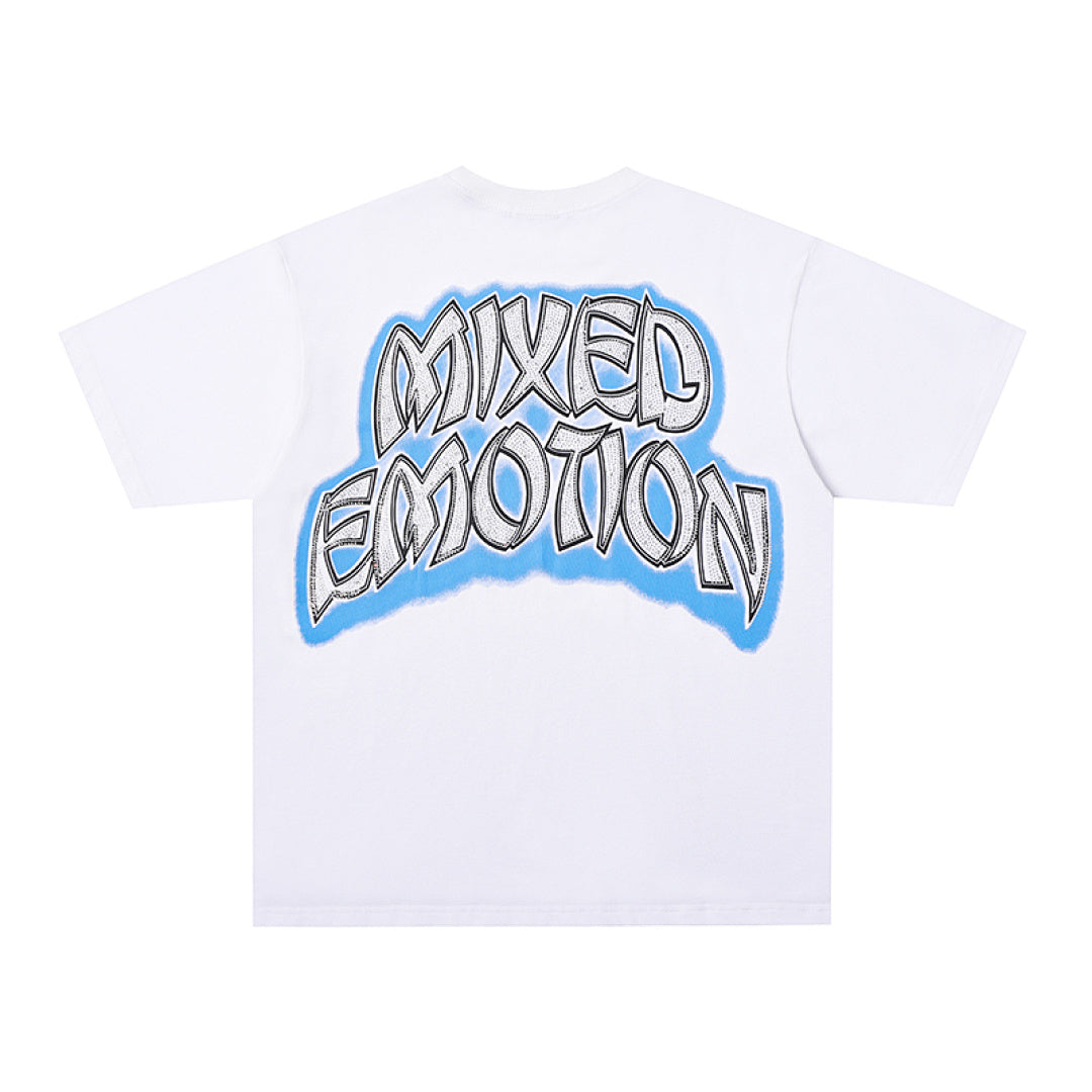 MIXED EMOTION Black Panther Portrait Gothic Letter Graphic T‑Shirt
