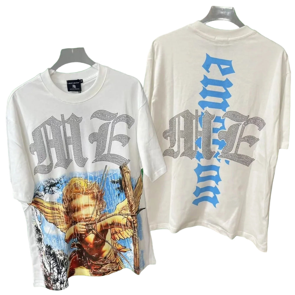 Correct version of Mixed EMOTION hot stamping printed American street T-shirt West Coast hip-hop trend rap short sleeved shirt (14)