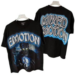 Correct version of Mixed EMOTION hot stamping printed American street T-shirt West Coast hip-hop trend rap short sleeved shirt (1)