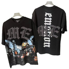 Correct version of Mixed EMOTION hot stamping printed American street T-shirt West Coast hip-hop trend rap short sleeved shirt (13)