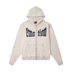 High version Mixed EMOTION American Street Retro Printed Hot Diamond Hoodie Men's and Women's Zipper Jacket (2)
