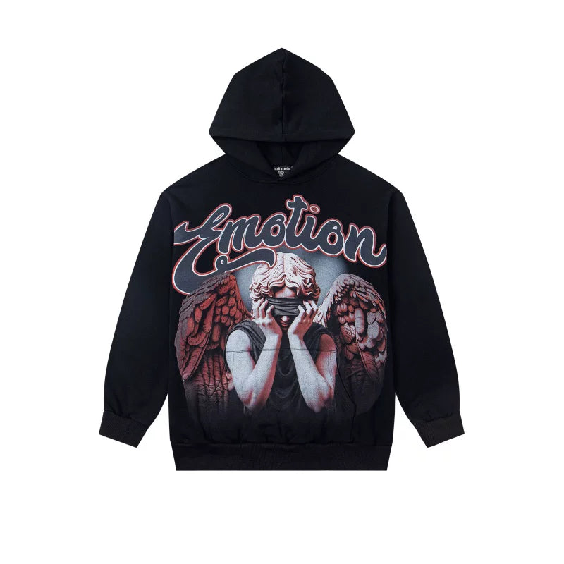 High version Mixed EMOTION American Street Retro Printed Hot Diamond Hoodie Men's and Women's Zipper Jacket (9)