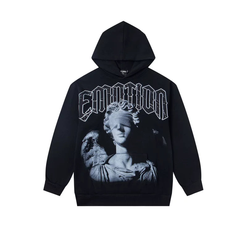High version Mixed EMOTION American Street Retro Printed Hot Diamond Hoodie Men's and Women's Zipper Jacket (8)