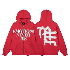 Realistic Mixed EMOTION Fashion Retro Doing Old Street Loose Heavy Cotton Cardigan Hoodie FOG (10)