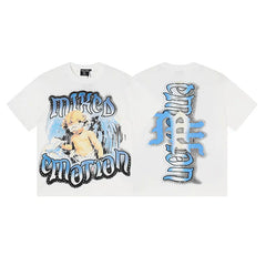 Mixed EMOTION HIP HOP T SHIRT Fashion Retro High Street Hot Diamond Printed Cotton Short sleeved T-shirt (8)