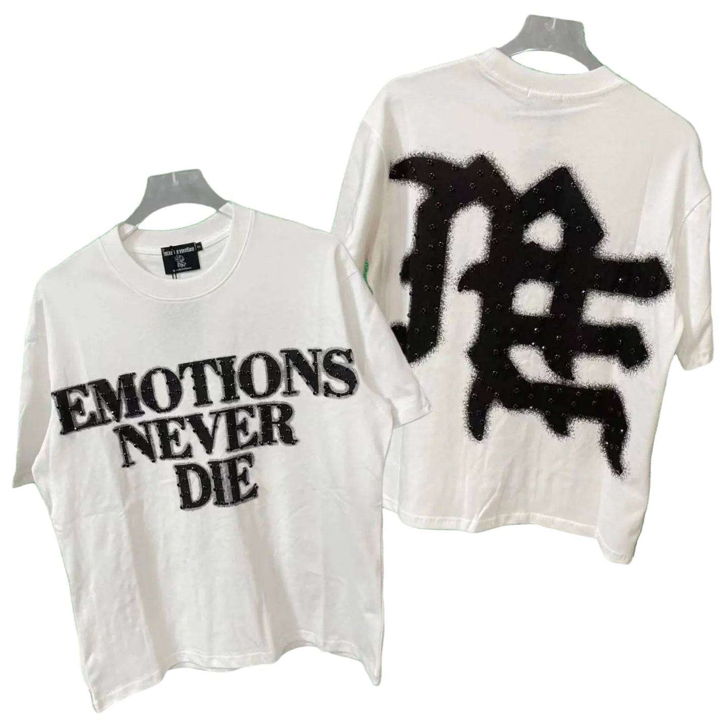 Correct version of Mixed EMOTION hot stamping printed American street T-shirt West Coast hip-hop trend rap short sleeved shirt (6)