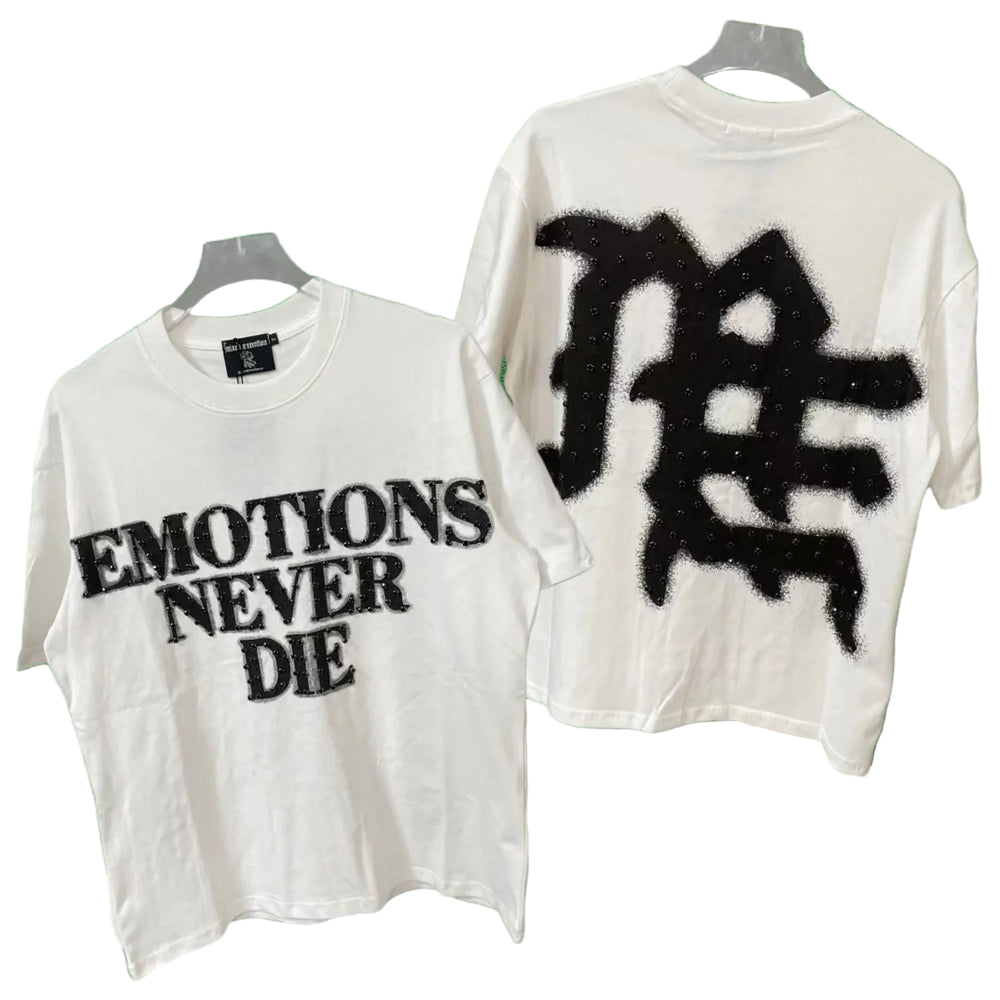 Correct version of Mixed EMOTION hot stamping printed American street T-shirt West Coast hip-hop trend rap short sleeved shirt (6)