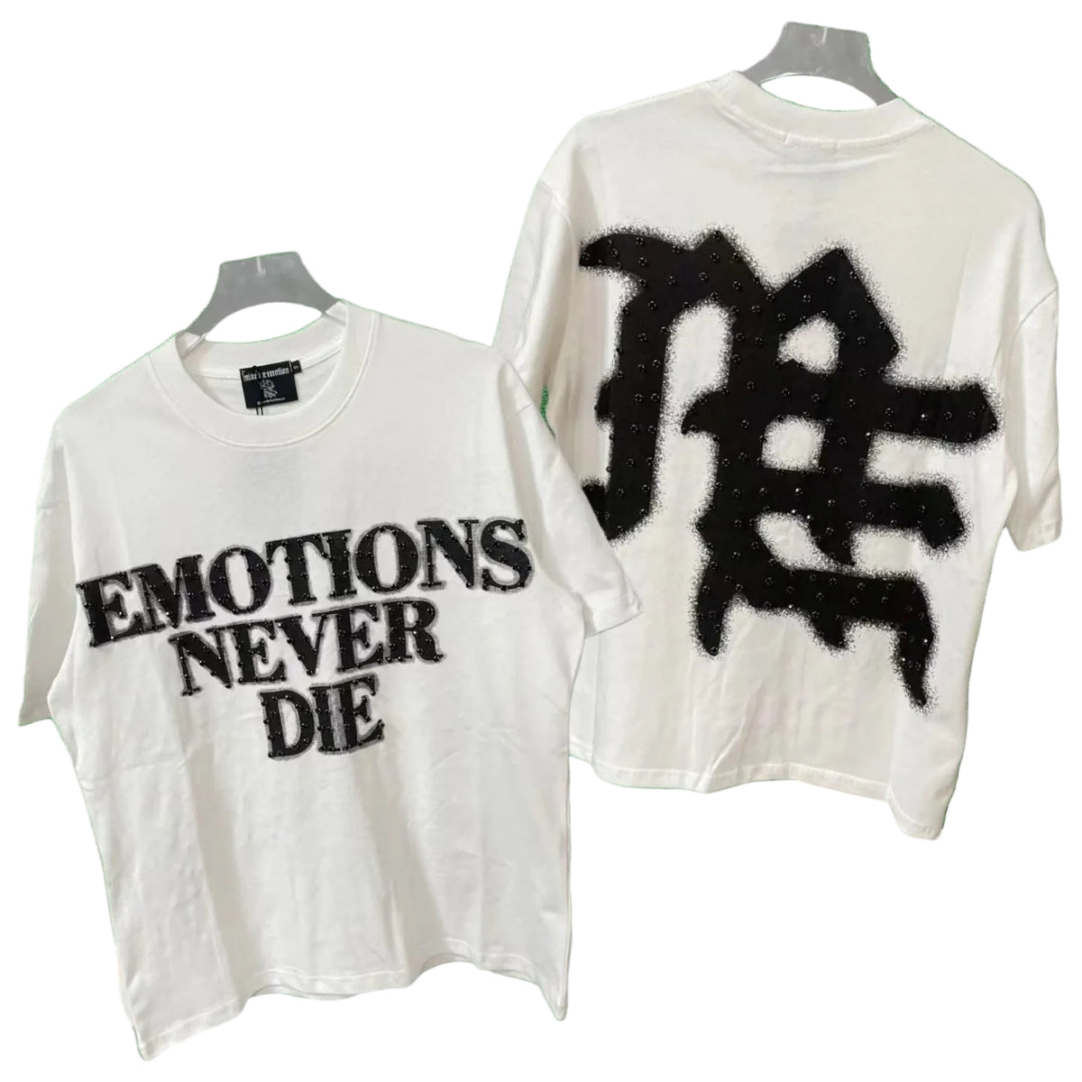 Correct version of Mixed EMOTION hot stamping printed American street T-shirt West Coast hip-hop trend rap short sleeved shirt (6)