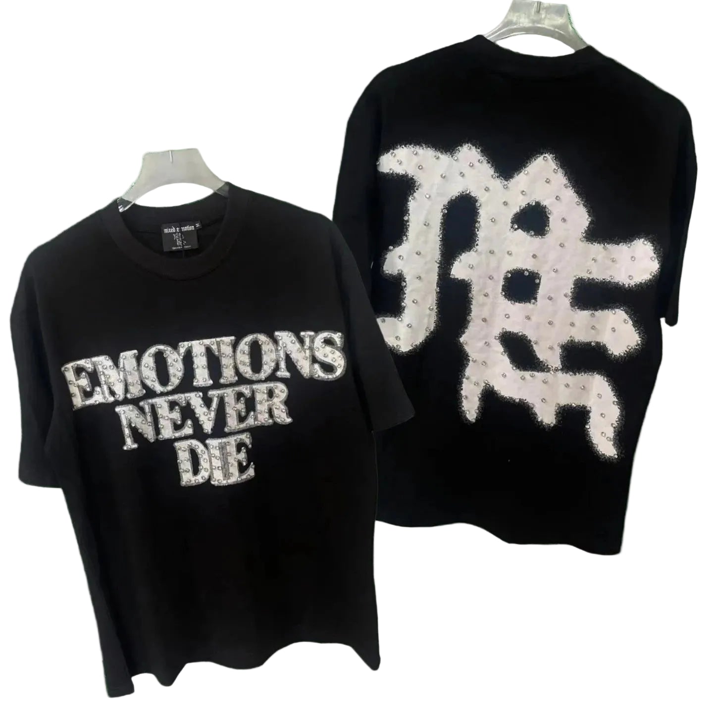 Correct version of Mixed EMOTION hot stamping printed American street T-shirt West Coast hip-hop trend rap short sleeved shirt (5)