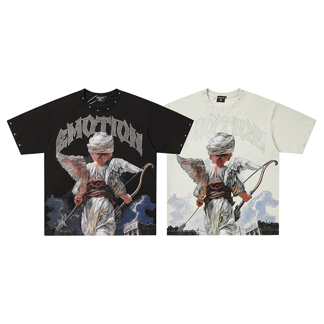 MIXED EMOTION Cupid Angel Archer Graphic T‑Shirt